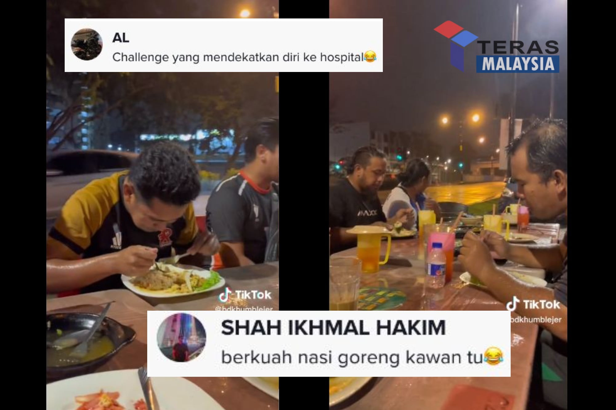 Sekumpulan Lelaki Buat Challenge Makan Dalam Hujan Raih Perhatian Ramai