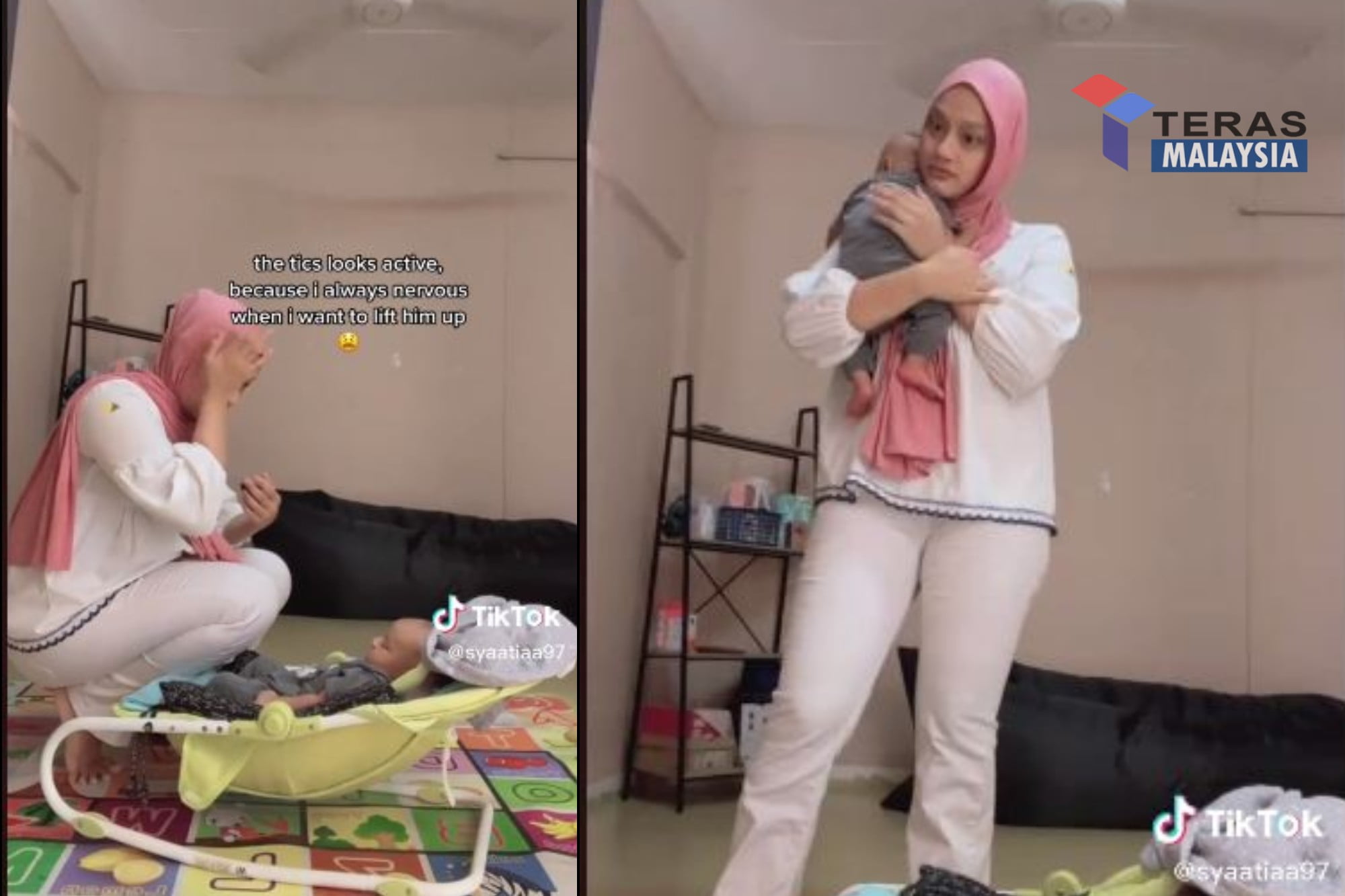 Wanita mengalami Tourette Syndrome kongsi video cara dia jaga bayinya