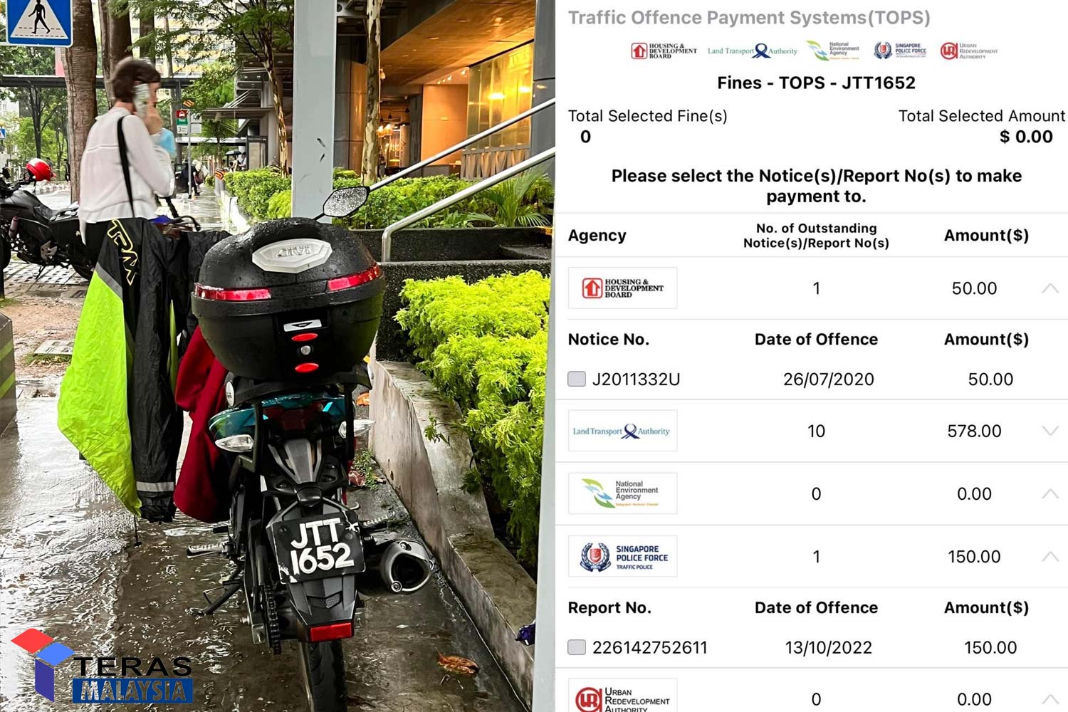Penunggang motorsikal Malaysia buat Netizen Singapore bengang sebab parking dekat kaki lima