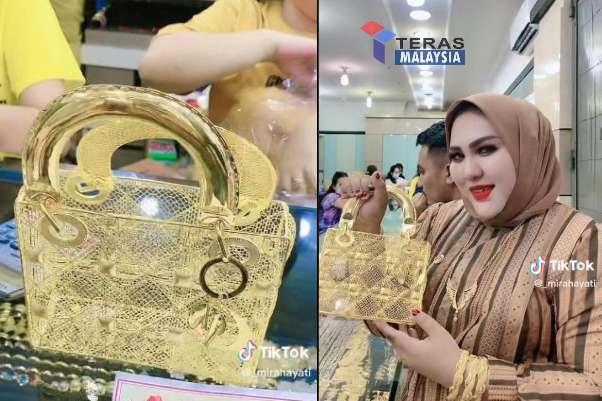 Harga bag tangan emas ini berharga RM150000 tak payah susah pakai barang kemas lepas ni